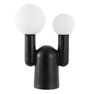 Leif 19" 2-Light Modern Mid-Century Resin/Iron/Frosted Glass Nordic Cactus LED Table Lamp - JONATHAN Y